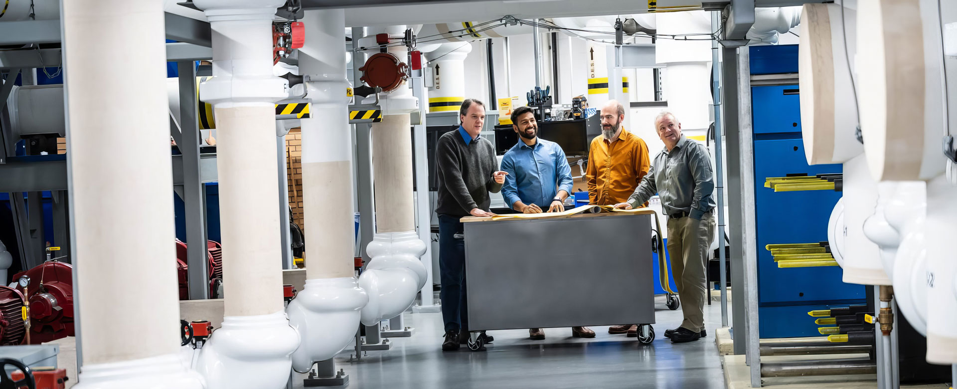 Members of UBC Okanagan's Energy Team meeting in the GEO Exchange facility.